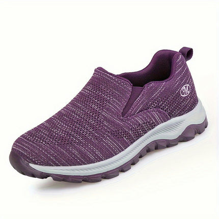 Comfortable Lightweight Women's Slip On Walking Shoes - Breathable Mesh Sporty Casual Sneakers