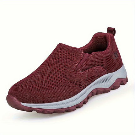 Comfortable Lightweight Women's Slip On Walking Shoes - Breathable Mesh Sporty Casual Sneakers