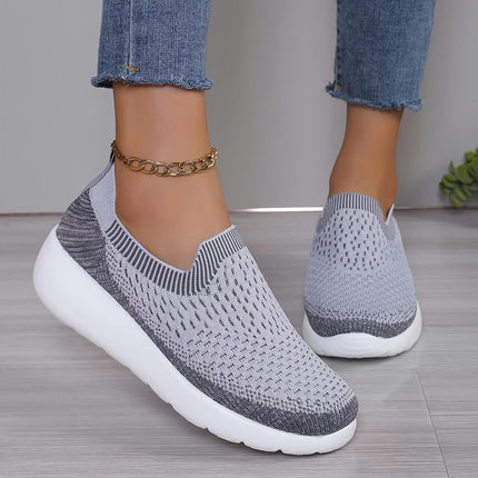 Women's Slip-On Walking Shoes, Breathable Mesh Lightweight Comfortable Sneakers for Daily Wear