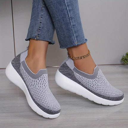 Women's Slip-On Walking Shoes, Breathable Mesh Lightweight Comfortable Sneakers for Daily Wear