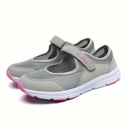 Women's Breathable Mesh Walking Shoes, Slip-on Sneakers, Round Toe Comfortable Shoes