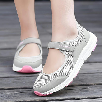 Women's Breathable Mesh Walking Shoes, Slip-on Sneakers, Round Toe Comfortable Shoes