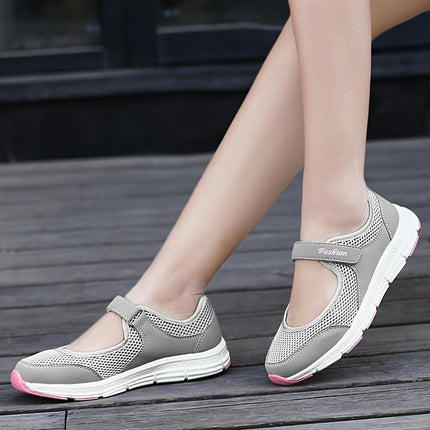 Women's Breathable Mesh Walking Shoes, Slip-on Sneakers, Round Toe Comfortable Shoes