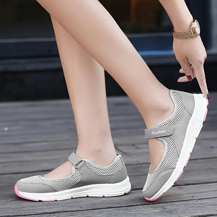 Women's Breathable Mesh Walking Shoes, Slip-on Sneakers, Round Toe Comfortable Shoes