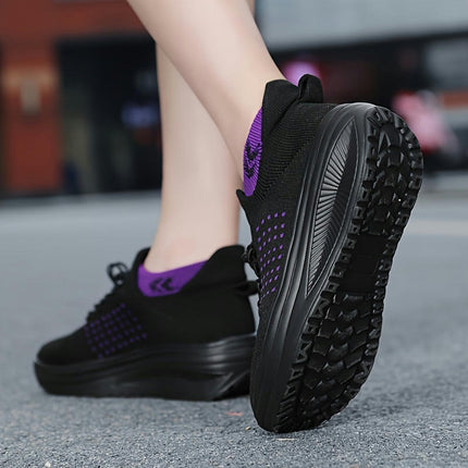 Women's Walking Shoes Comfortable And Lightweight Mesh Work Shoes, Socks Breathable Sports Shoes