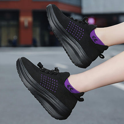 Women's Walking Shoes Comfortable And Lightweight Mesh Work Shoes, Socks Breathable Sports Shoes