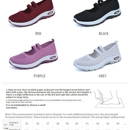 Women'S Breathable Solid Color Walking Shoes, All-Season Comfort Fabric Shoes