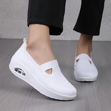 Women's Walking Shoes, Breathable Comfort Slip-on Sneakers, Lightweight Casual Athletic Footwear