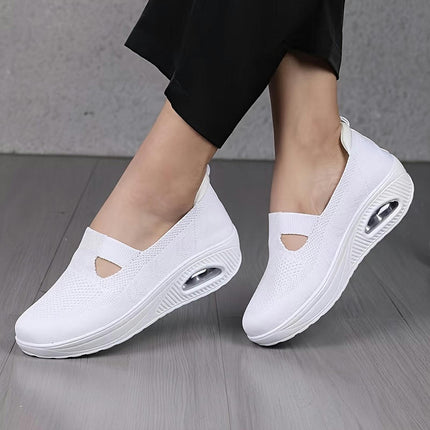 Women's Walking Shoes, Breathable Comfort Slip-on Sneakers, Lightweight Casual Athletic Footwear