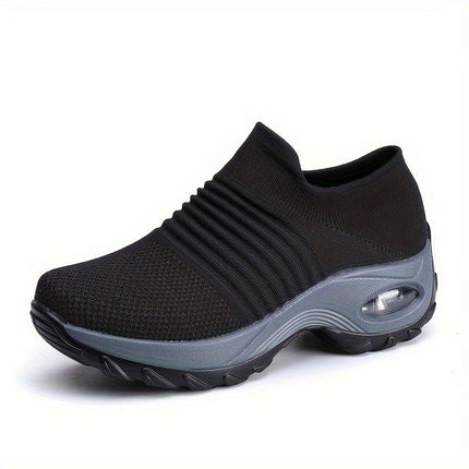 1 Pair of Women'S Breathable Walking Shoes, Lightweight Knit Fabric  All-Season Casual Sneakers