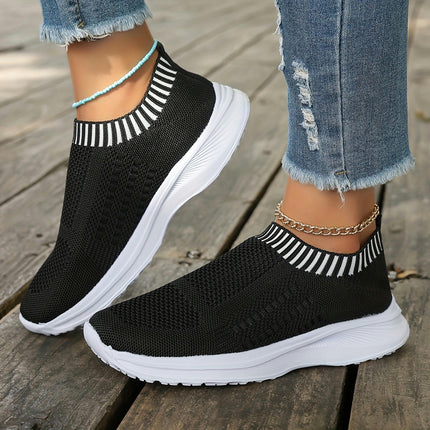 Women's Breathable Walking Shoes, Stable Support Sneakers For All Seasons, Fabric Upper & Lining