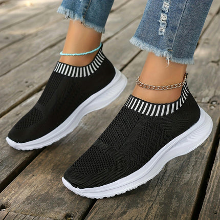 Women's Breathable Walking Shoes, Stable Support Sneakers For All Seasons, Fabric Upper & Lining