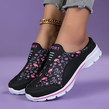 Womens Flamingo Print Casual Walking Shoes - Ultra-Lightweight, Highly Breathable, Anti-Slip Sole