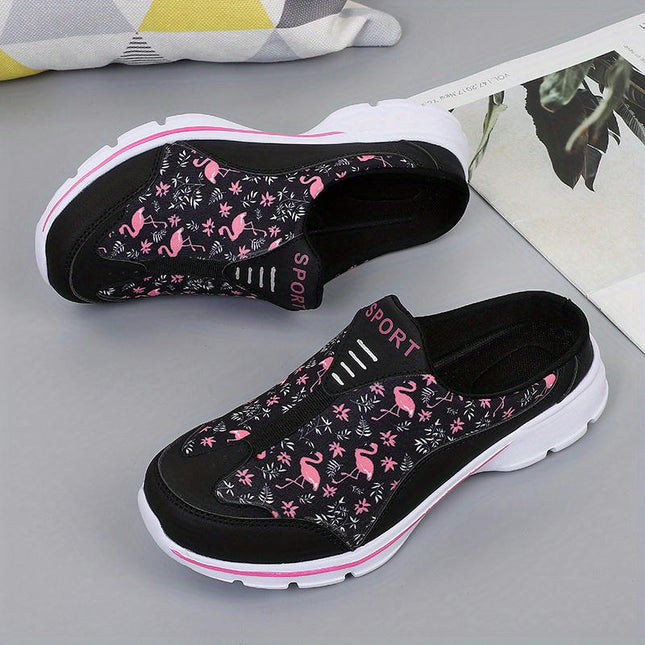 Womens Flamingo Print Casual Walking Shoes - Ultra-Lightweight, Highly Breathable, Anti-Slip Sole