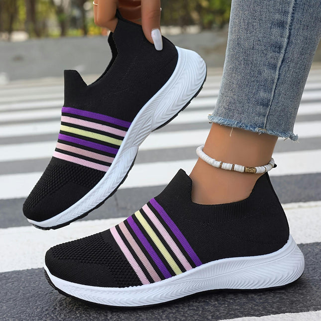 Women's Comfortable Sneakers, Breathable Slip-on Casual Walking Shoes Lightweight Shoes