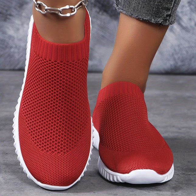 Plus Size Women's Breathable Sock Sneakers, Casual Lightweight Slip On Walking Trainers