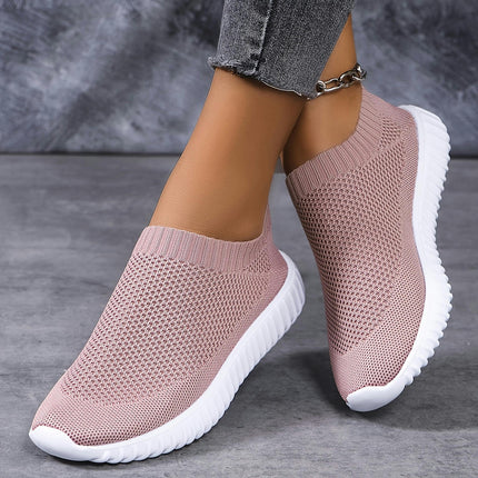 Plus Size Women's Breathable Sock Sneakers, Casual Lightweight Slip On Walking Trainers