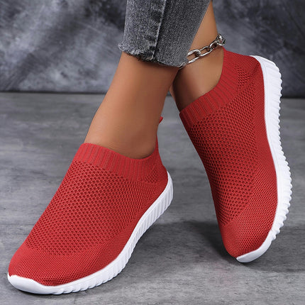 Plus Size Women's Breathable Sock Sneakers, Casual Lightweight Slip On Walking Trainers