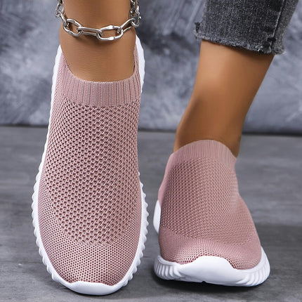 Plus Size Women's Breathable Sock Sneakers, Casual Lightweight Slip On Walking Trainers