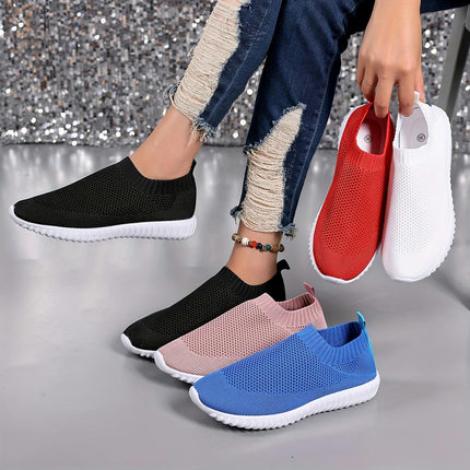 Plus Size Women's Breathable Sock Sneakers, Casual Lightweight Slip On Walking Trainers