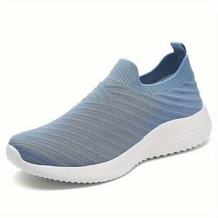 Women's Knitted Sneakers, Slip On Lightweight Soft Sole Walking Shoes, Breathable Low-top Sock Shoes