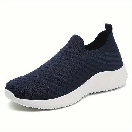 Women's Knitted Sneakers, Slip On Lightweight Soft Sole Walking Shoes, Breathable Low-top Sock Shoes