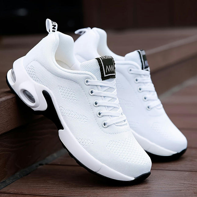 Breathable Women's Air Cushion Walking Sneakers, Lace Up unning Trainers for Casual Outdoor Sports