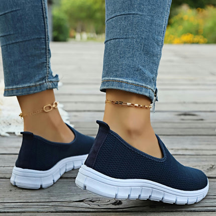 Plus Size Breathable Soft Women's Casual Sock Sneakers, Lightweight Outdoor Sports Shoes for Walking