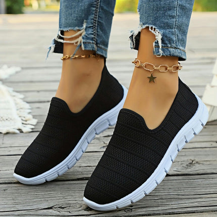 Plus Size Breathable Soft Women's Casual Sock Sneakers, Lightweight Outdoor Sports Shoes for Walking