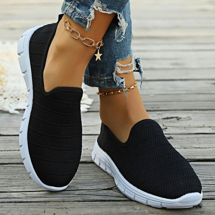 Plus Size Breathable Soft Women's Casual Sock Sneakers, Lightweight Outdoor Sports Shoes for Walking