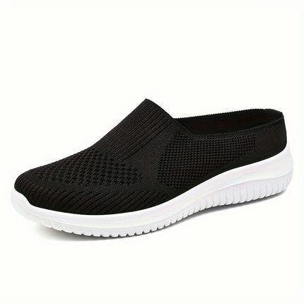 Plus Size Lightweight Breathable Women's Mule Sneakers, Casual Slip On Outdoor Shoes for Walking