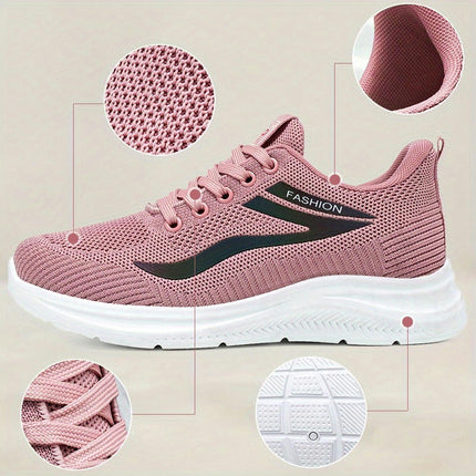 Women's Breathable Sneakers-Casual Lace-Up Walking Shoes All Season Wear-Resistant Sneakers