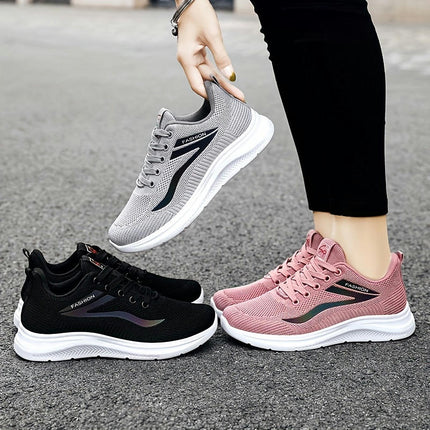 Women's Breathable Sneakers-Casual Lace-Up Walking Shoes All Season Wear-Resistant Sneakers