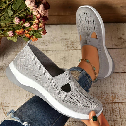 Women's Breathable Slip-On Sneakers - Lightweight, Comfortable Walking Shoes for All Seasons