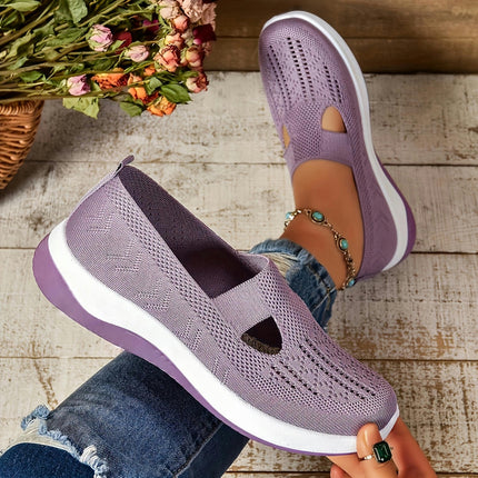 Women's Breathable Slip-On Sneakers - Lightweight, Comfortable Walking Shoes for All Seasons