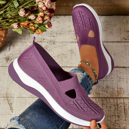 Women's Breathable Slip-On Sneakers - Lightweight, Comfortable Walking Shoes for All Seasons