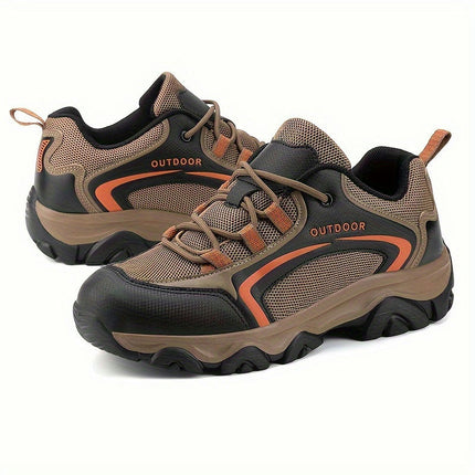 Men's Solid Hiking Shoes Low Top Lace Up Non Slip Comfy Outdoor Mountain Climbing All Seasons