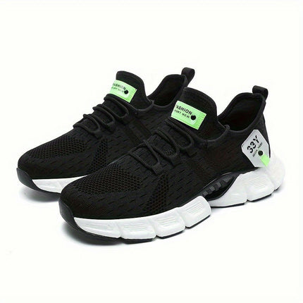 Comfy Breathable Men's Sneakers Black White Casual Running Shoes for All Seasons Outdoor