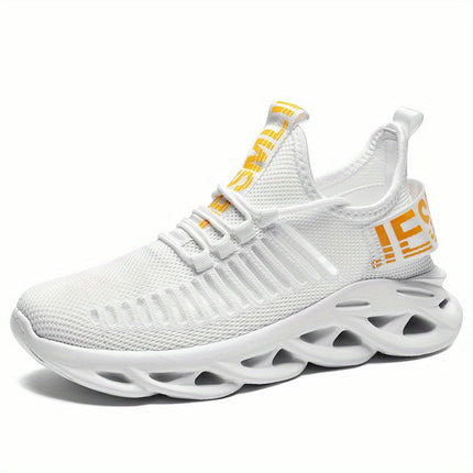 Lightweight Breathable Men's Knit Sneakers, Shock Absorption Running Shoes Spring and Summer