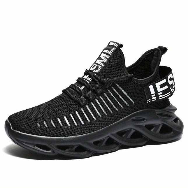 Lightweight Breathable Men's Knit Sneakers, Shock Absorption Running Shoes Spring and Summer