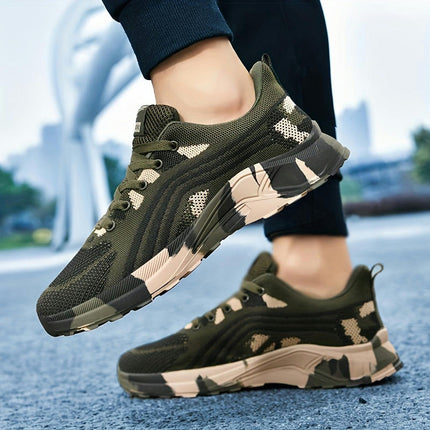 Men's Camouflage Running Shoes, Breathable Non Slip Sneakers For Men's Outdoor Workout Training