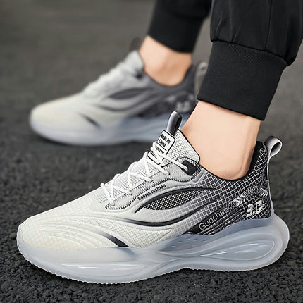 Men's Breathable Running Footwear - Casual Athletic Sneakers with Lace-Up Closure for All-Season