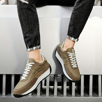 Running Sneakers-Casual & Sporty, Thick Sole for Height Boost, Non-Slip, Lace-Up, All-Season Shoes