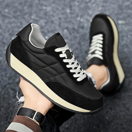 Running Sneakers-Casual & Sporty, Thick Sole for Height Boost, Non-Slip, Lace-Up, All-Season Shoes