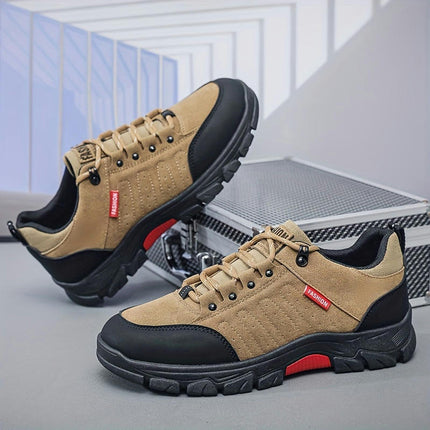 Men's Durable Hiking & Walking Sneakers-All-Season Comfort with Lace-Up Closure and Non-Slip Sole