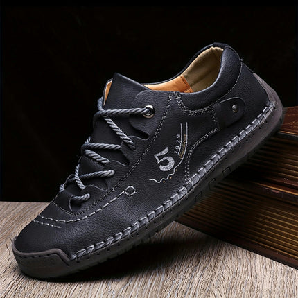 Handmade Men's Casual Flats Shoes Outdoor Walking Sneakers with Stitching