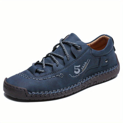 Handmade Men's Casual Flats Shoes Outdoor Walking Sneakers with Stitching