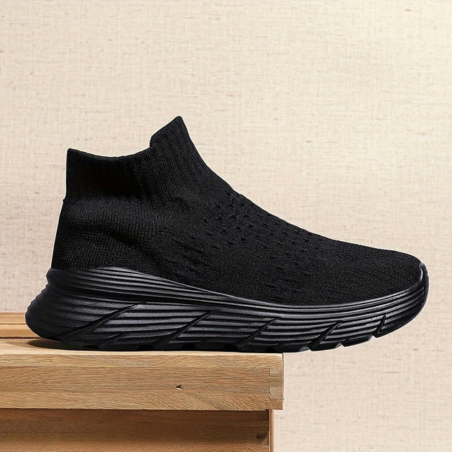 Men's Breathable Lightweight Woven High Top Sock Shoes for Spring and Summer Outdoor Activities