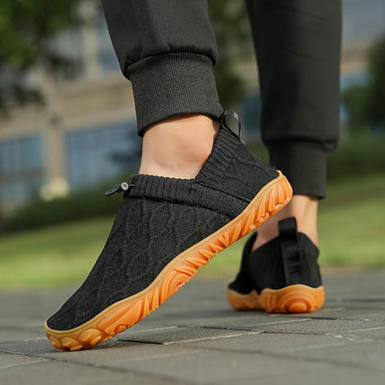 Men's Solid Slip On Casual Shoes With Elastic Strap, Non Slip Outdoor Workout Jogging Sneakers