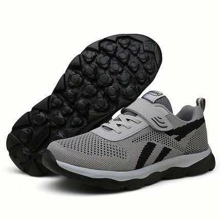 Men's Breathable Mesh Sneakers-Casual Walking Shoes with Hook-and-loop Fastener for Outdoor Activities